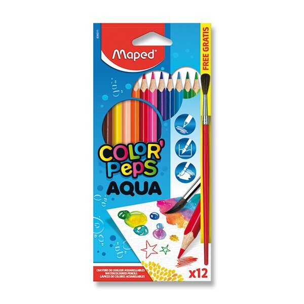Maped - Pastelky ColorPeps AQUA 12ks  štětec