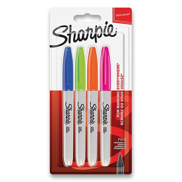 Permanentní popisovač Sharpie Fine sada 4 ks doplňkové barvy