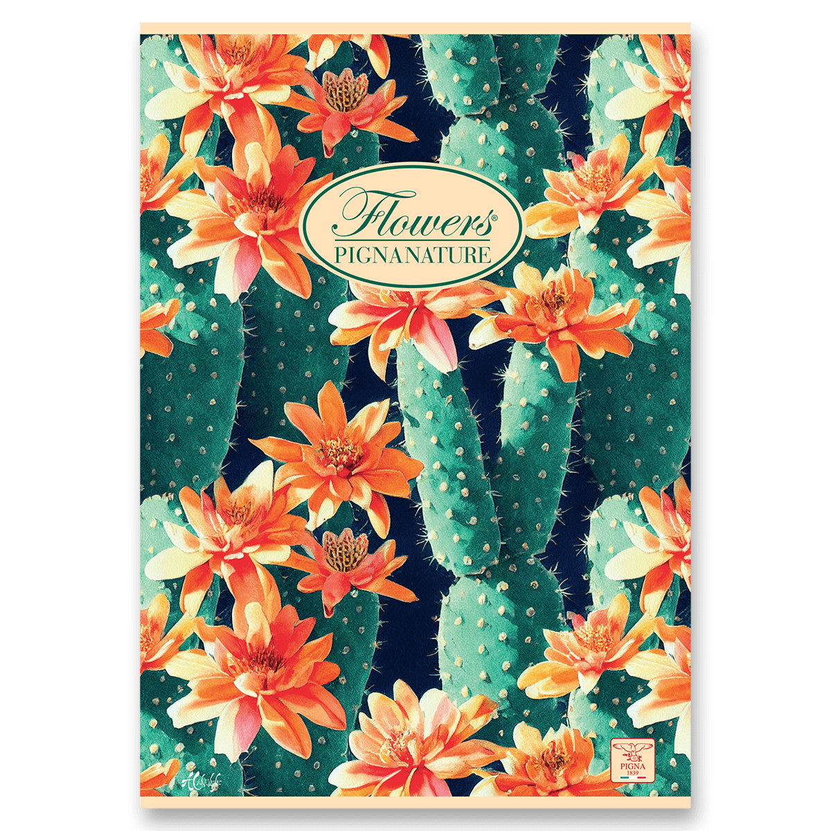 Školní sešit Pigna Nature Flowers A4 čtverečkovaný 40 listů mix motivů