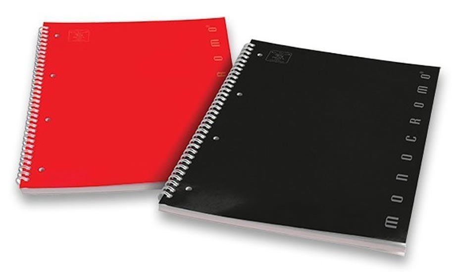 Kroužkový blok Pigna Monocromo A4 linkovaný 70 listů mix barev