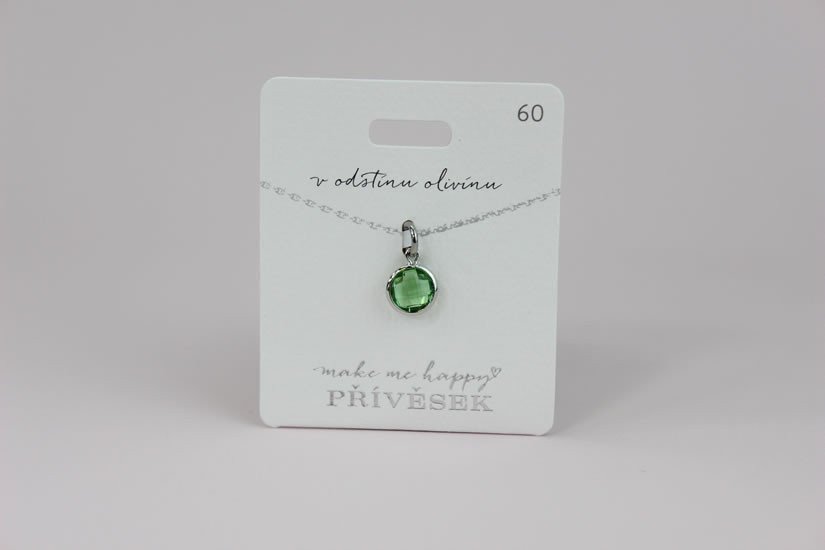 Přívěsek MAKE ME HAPPY V odstínu olivínu