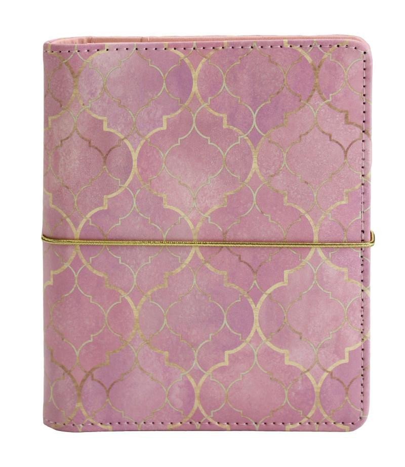 Diář Růžová tapeta kroužkový S  s vyměnitelným kalendáriem