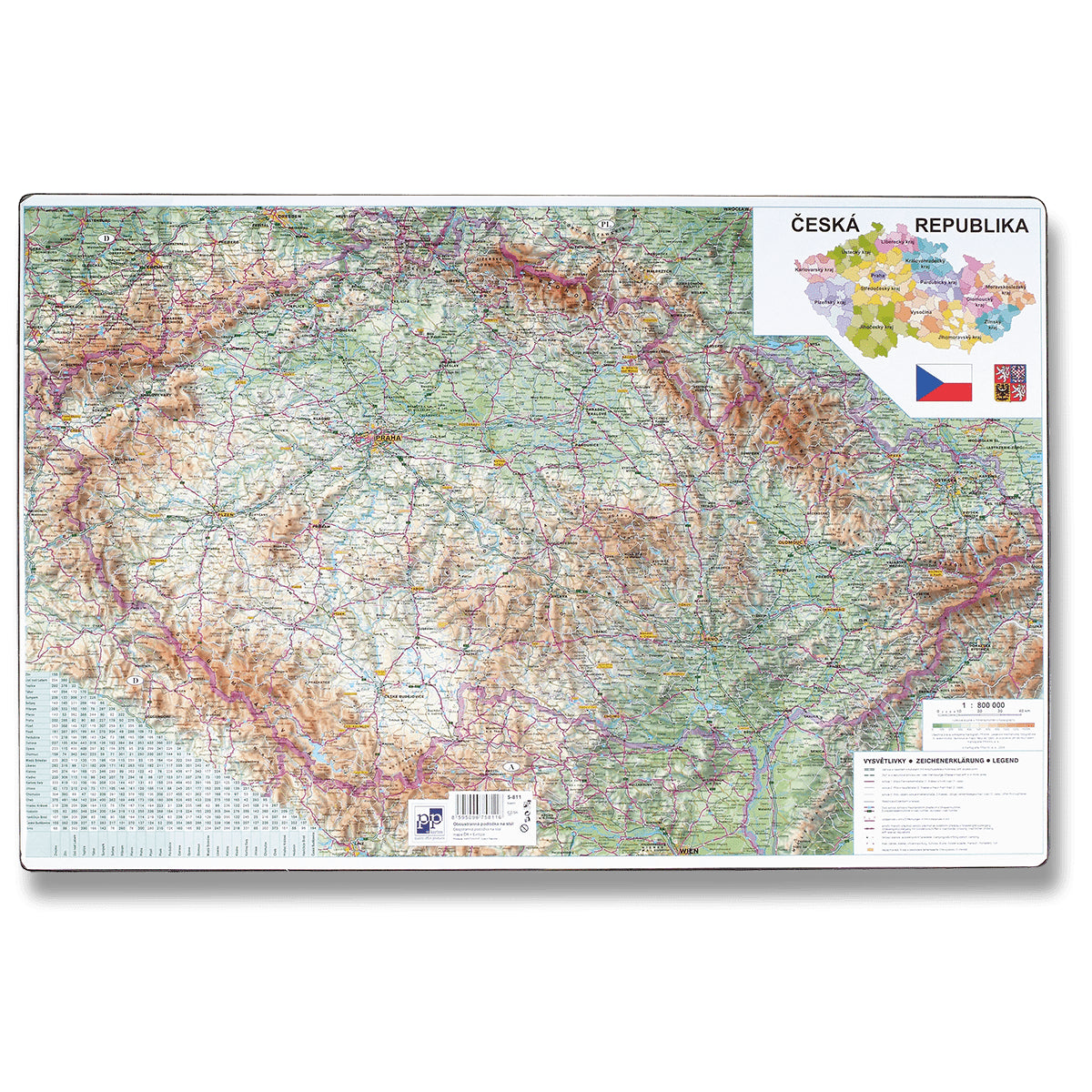 Podložka na stůl - Mapa České republiky 60 x 40 cm