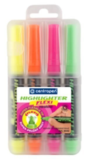 Centropen Zvýrazňovač 8542 flexi 4 ks