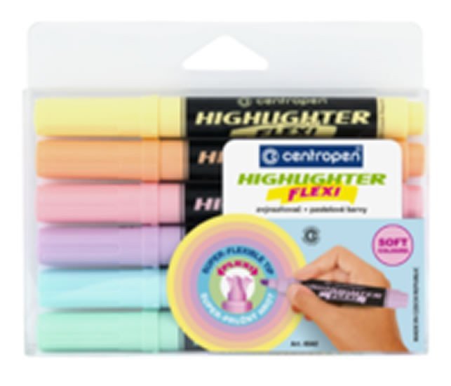 Centropen Zvýrazňovač 8542 flexi soft 6 ks