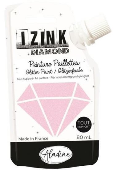 Diamantová barva IZINK Diamond - pastelová růžová 80 ml