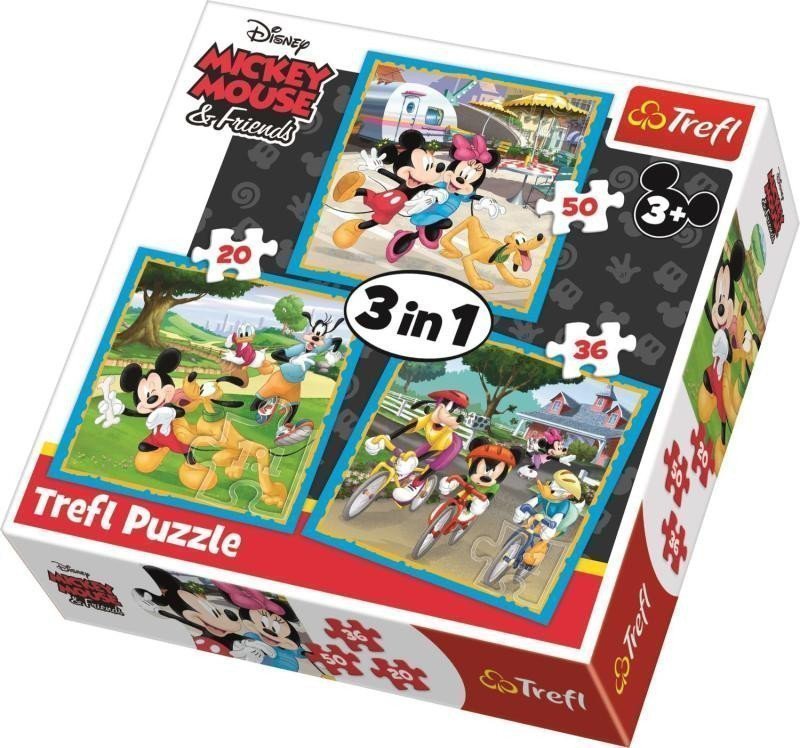 Trefl Puzzle Mickey Mouse a přátelé 3v1 203650 dílků