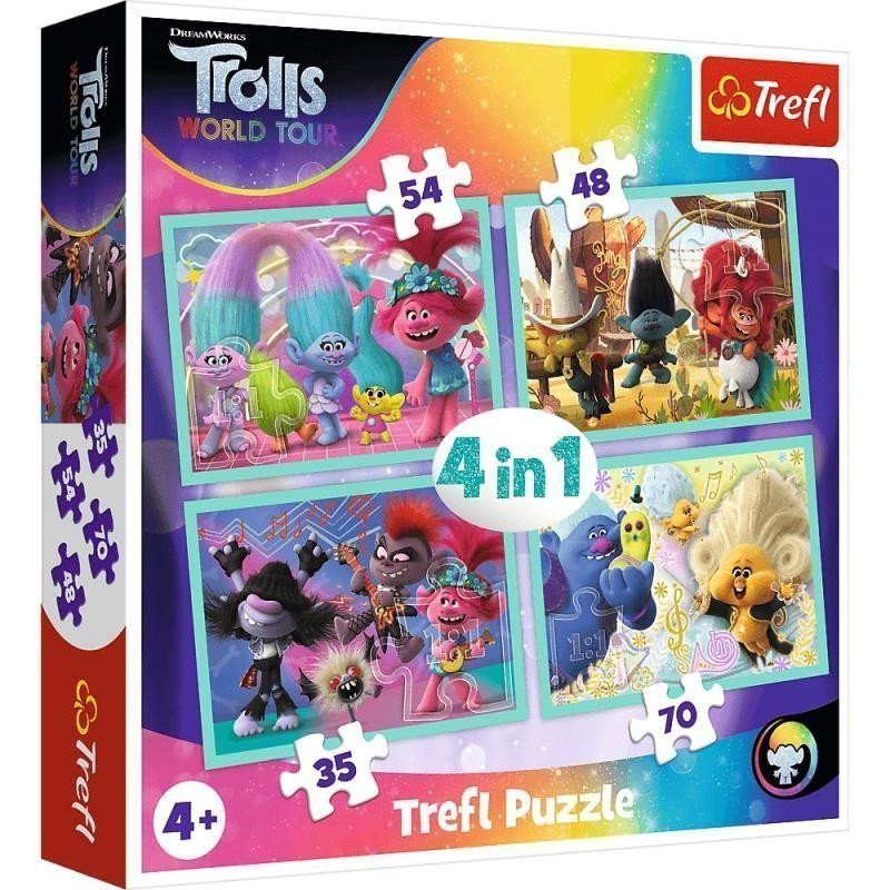 Trefl Puzzle Trollové 2 - Světové turné 4v1 35485470 dílků