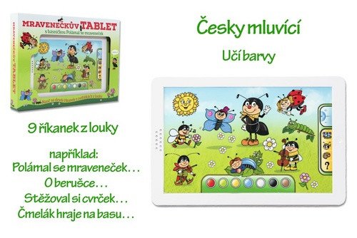 Mravenečkův tablet plast na baterie se zvukem v krabici
