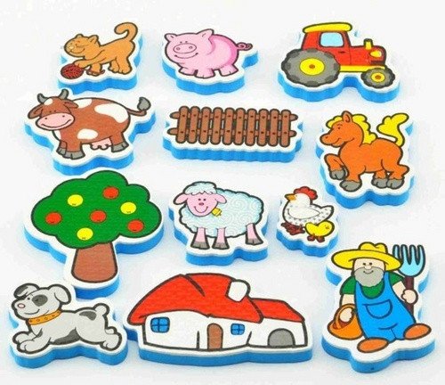 Moje první zvířátka farma - Vodolepky  pěnová sada se síťkou 12 ks v krabici