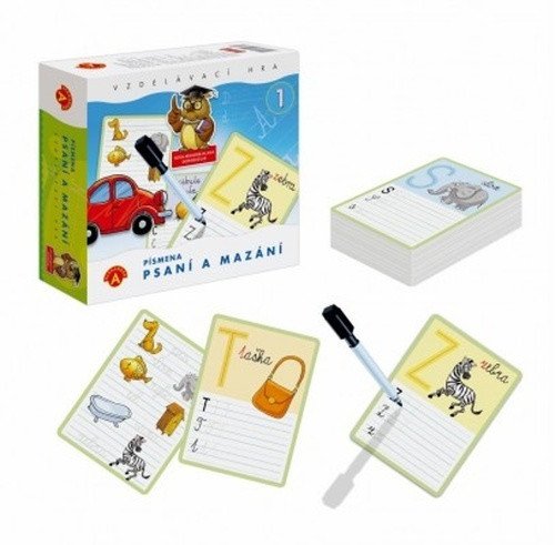 Psaní a mazání 1 PÍSMENKA - vzdělávací didaktická hra v krabici