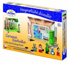 Magnetické divadlo Červená Karkulka  s dřevěnými figurkami v krabici