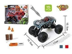 Stavebnice Auto 4WD 15ks měřítko 132 - mix šedé nebo červené