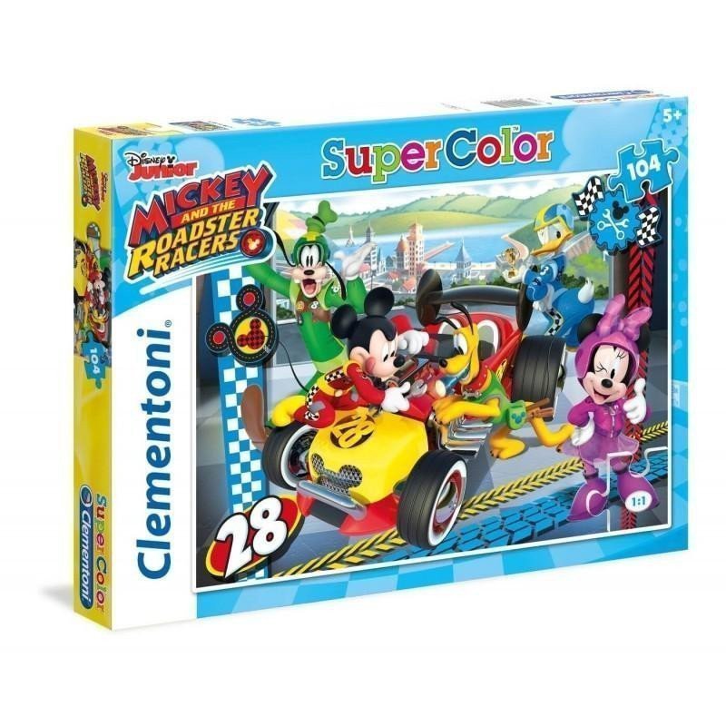 Puzzle Supercolor Mickey závodník104 dí