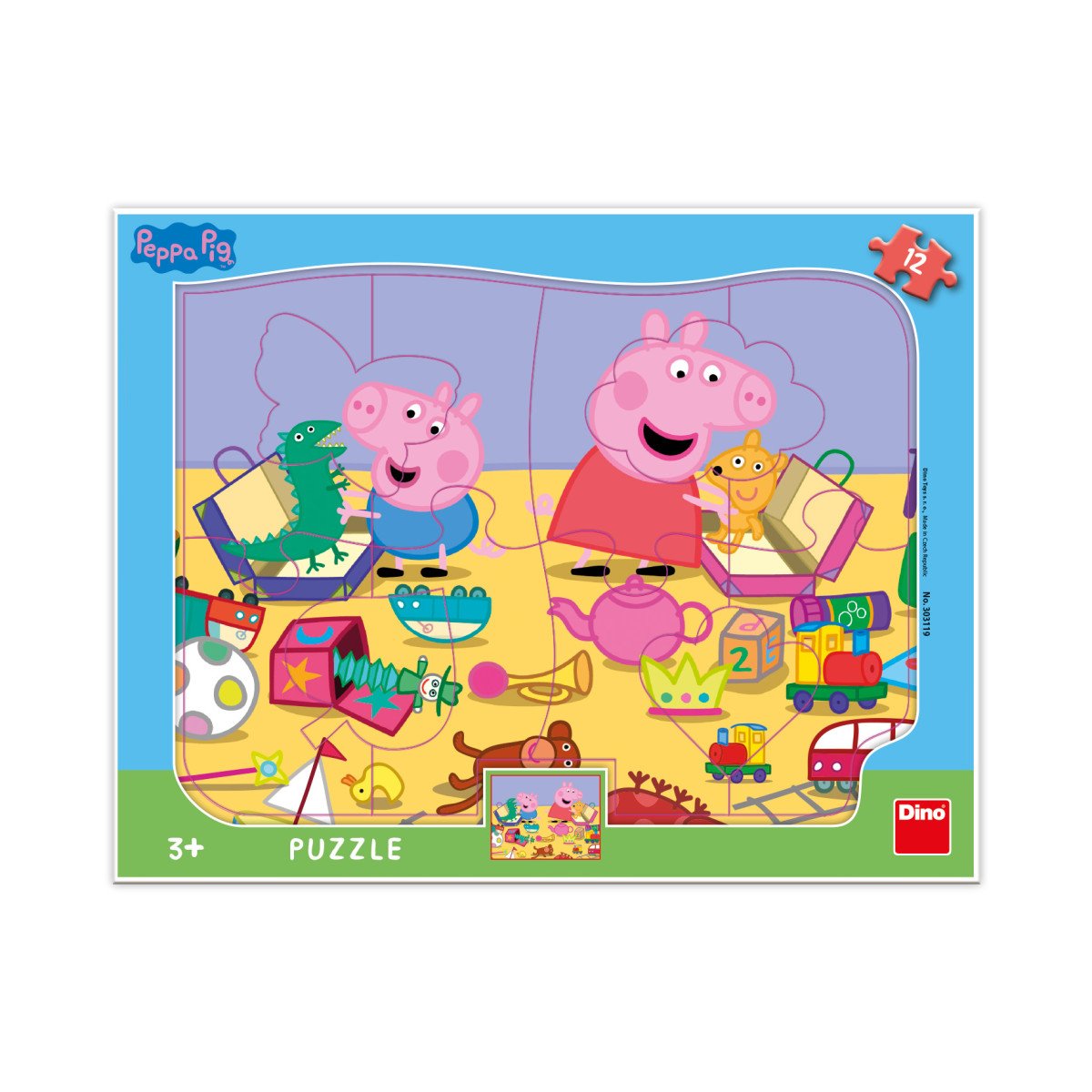 Puzzle Pepa Pig si hraje Tvary 12 dílků na podložce