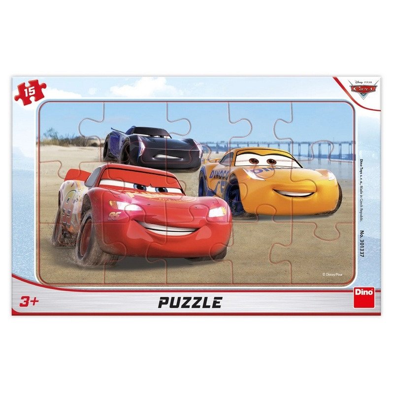 Puzzle Cars závodí 15 dílků na podložce