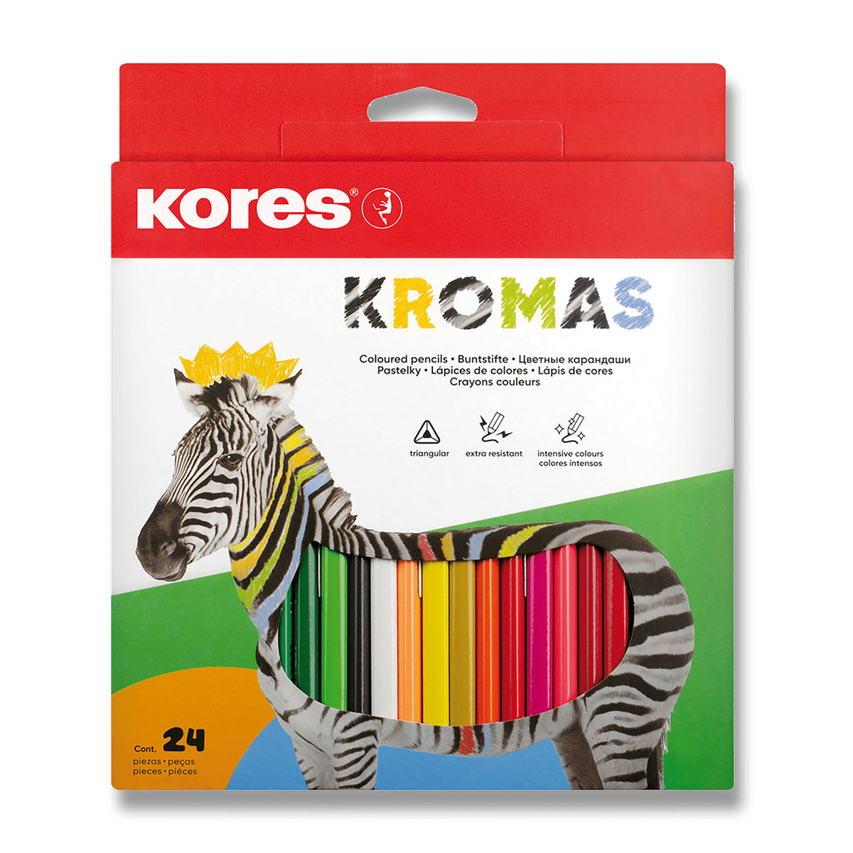 KROMAS trojhranné pastelky 3 mm  24 barev