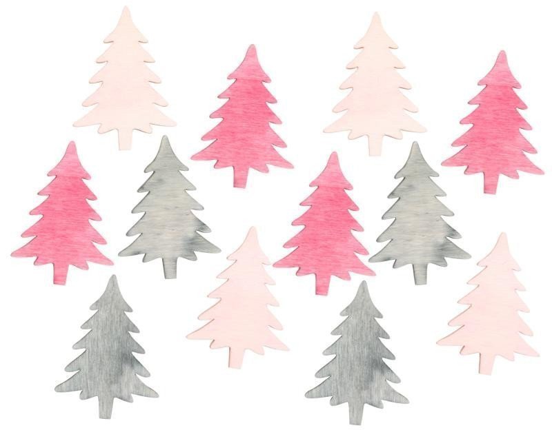 Dřevěné stromečky 4 cm 12 ks