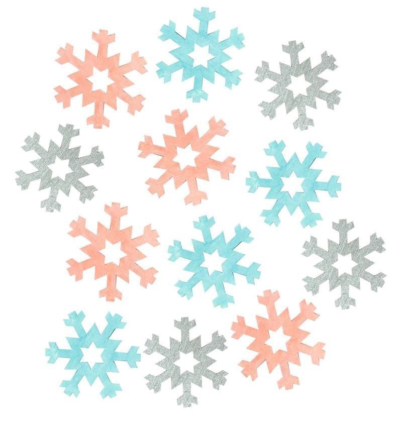 Vločky dřevěné 4 cm 12 ks