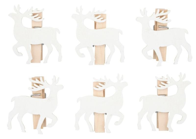 Jelen dřevěný na kolíčku 4 cm 6 ks