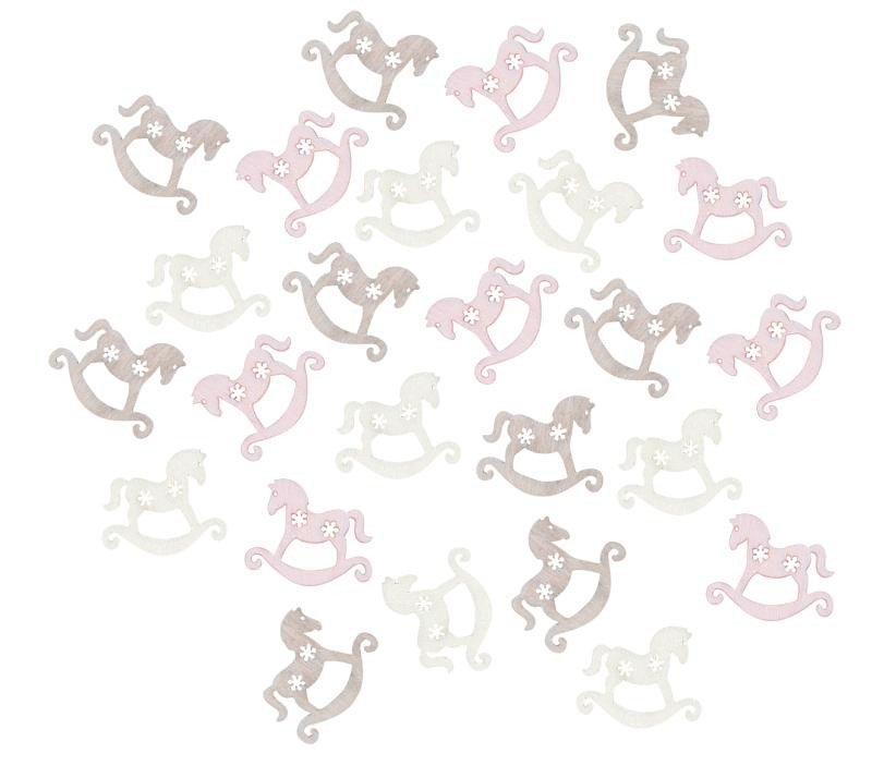 Houpací koníci dřevění 2 cm 24 ks