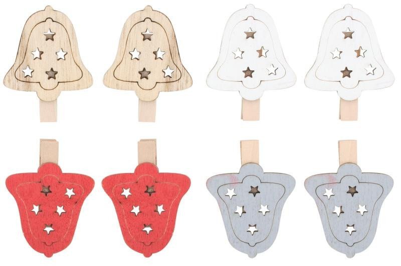 Zvonek dřevěný na kolíčku 45 cm 8 ks