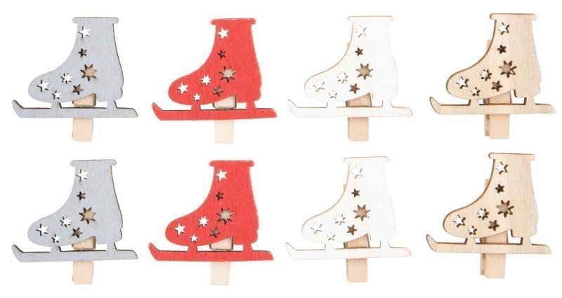 Brusle dřevěná na kolíčku 45 cm 8 ks