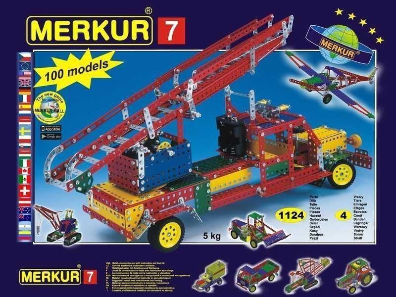 Merkur 7 stavebnice 1124 dílů  100 modelů