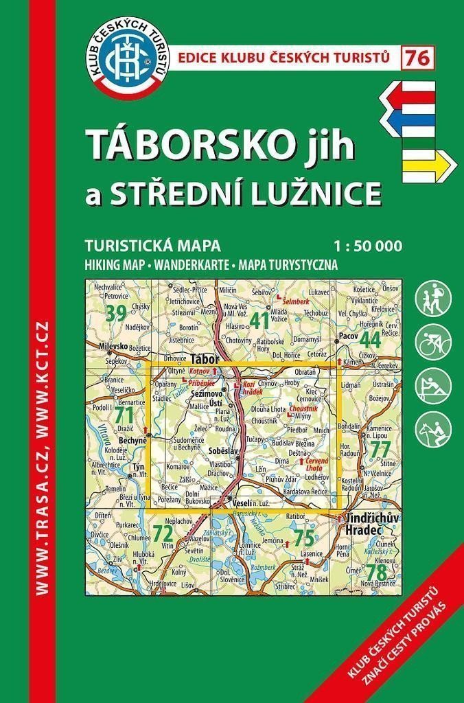 KČT 76 Táborsko jih a Střední Lužnice 150 000  turistická mapa