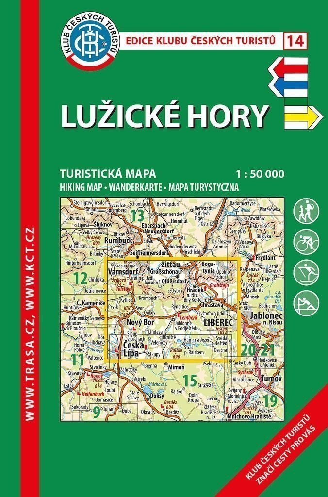 KČT 14 Lužické hory 150 000  turistická mapa