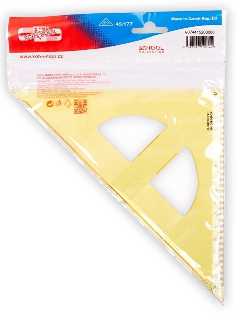 Koh-i-noor trojúhelník s kolmicí žlutý 45177