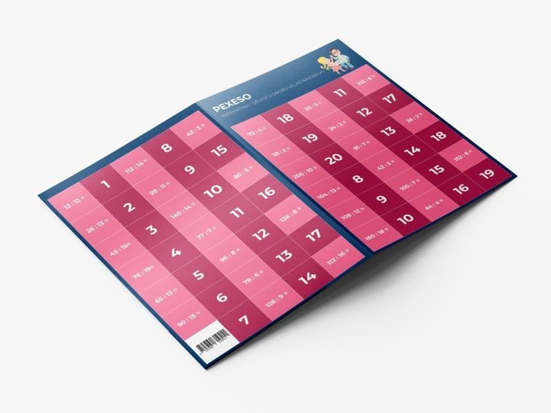 Pexeso Matematika - Dělení v oboru velké násobilky