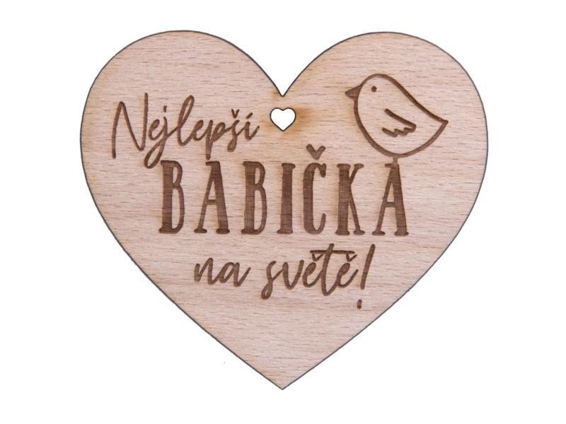 Dřevěné srdíčko Nejlepší babička na světě