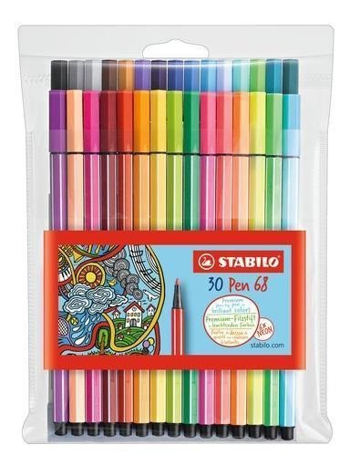 Fixa STABILO Pen 68 sada 246 ks neonová v pouzdru