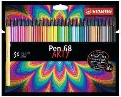 Fixa STABILO Pen 68 sada 30 ks v kartonovém pouzdru ARTY