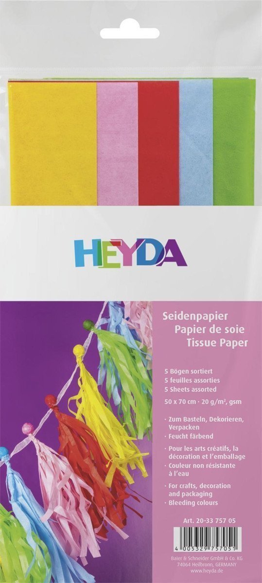 HEYDA Sada hedvábných papírů 50 x 70 cm - světlý mix