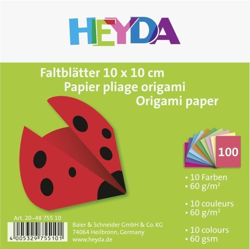 HEYDA Papíry na origami 10 x 10 cm  100 ks