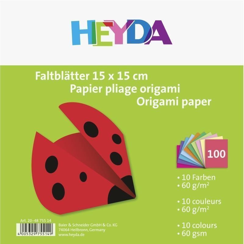 HEYDA Papíry na origami 15 x 15 cm  100 ks