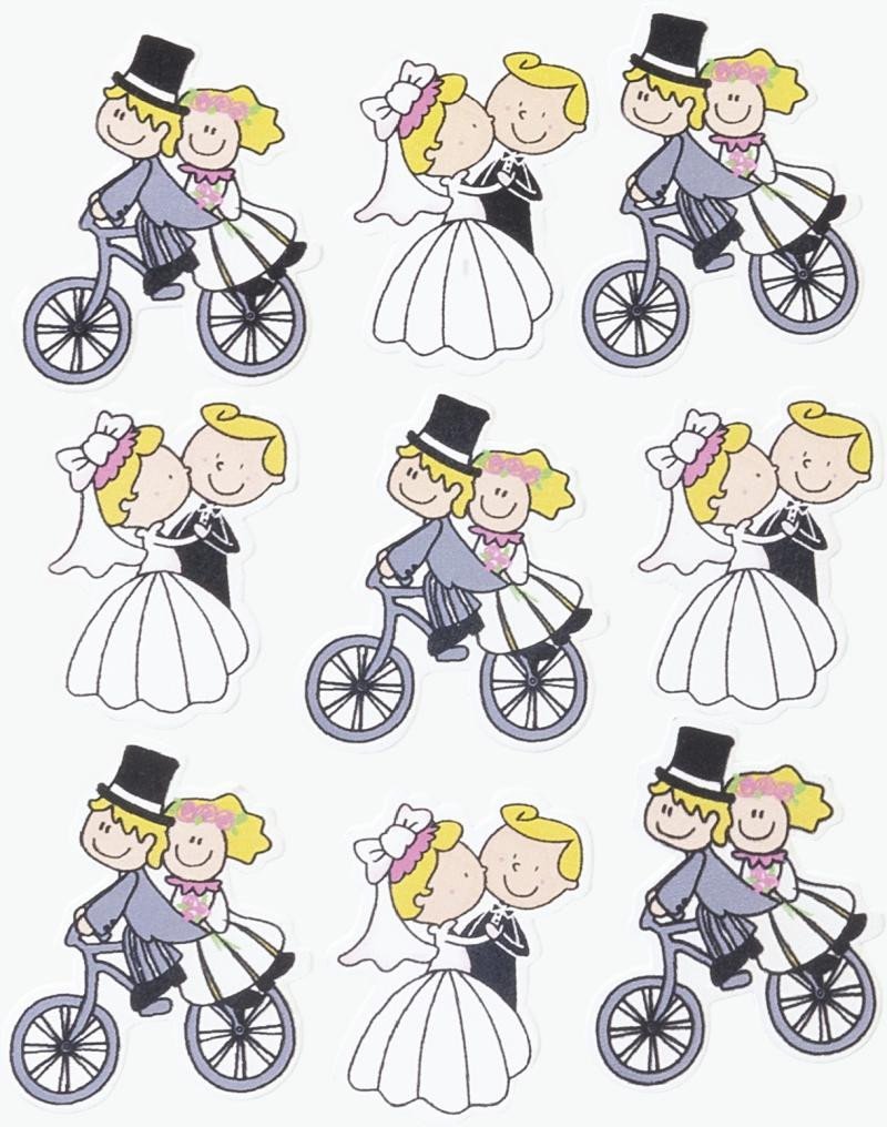 Dřevěné ozdoby 3 -33 cm - ženich a nevěsta s kolem