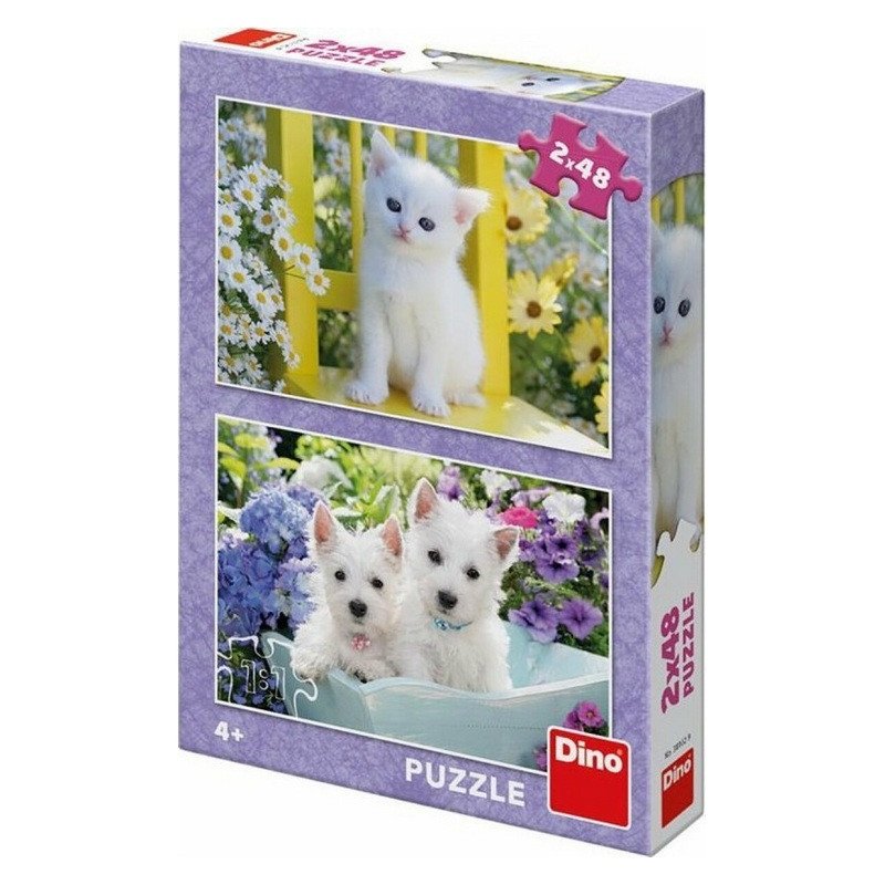 Puzzle Koťátko a Westíci  2x48 dílků