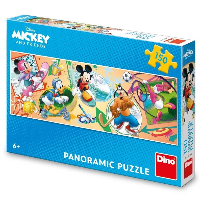 Puzzle Mickey s kamarády sportují 150 dílků panoramic