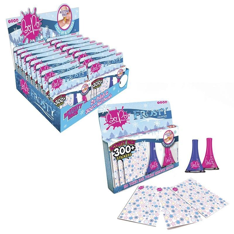 Bo Po Sada laků na nehty a samolepek - Ledové království mix různých barev laků