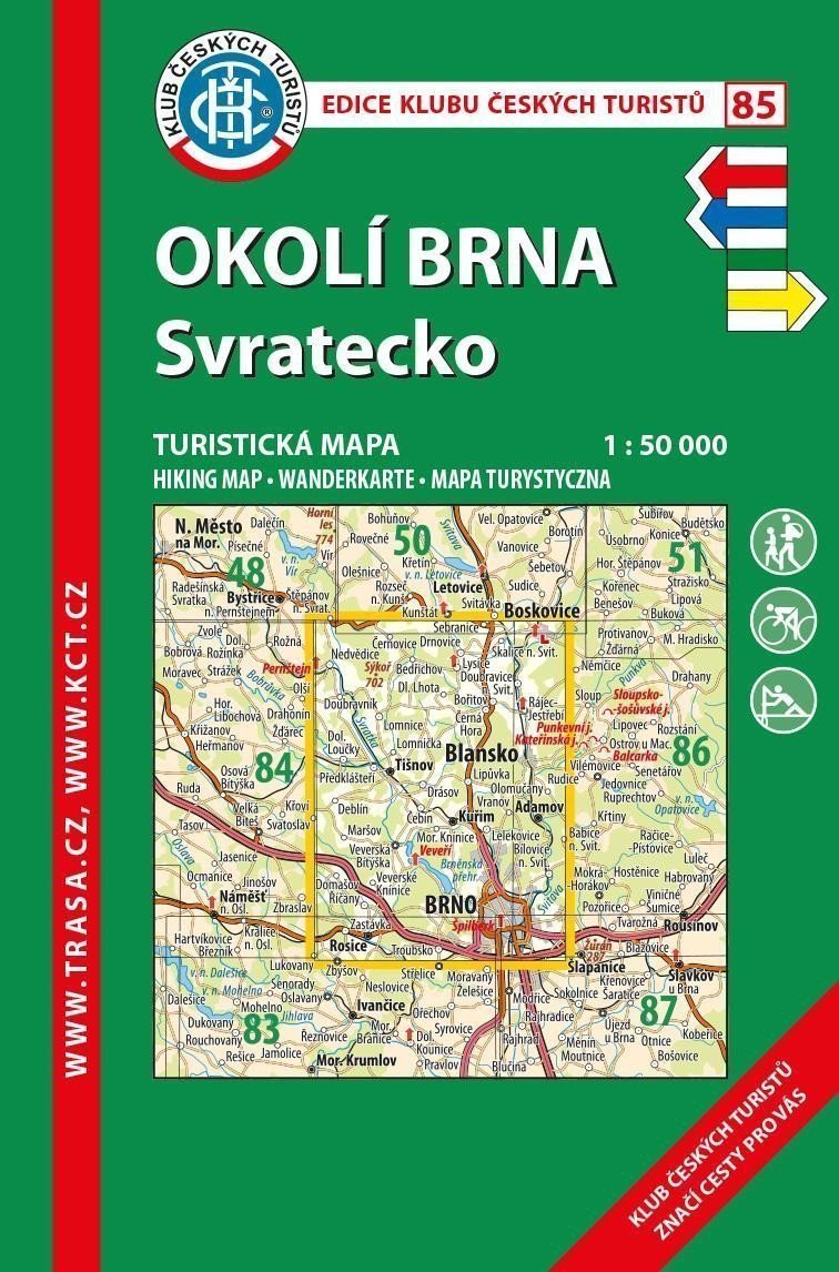 KČT 85 Okolí Brna Svratecko 150 000  turistická mapa