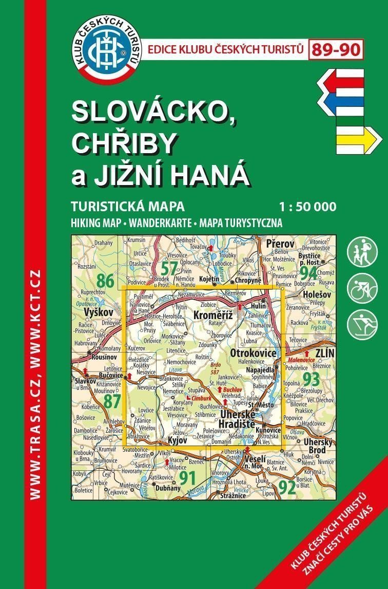 KČT 89-90 Slovácko Chřiby Jižní Haná 150 000  Turistická mapa