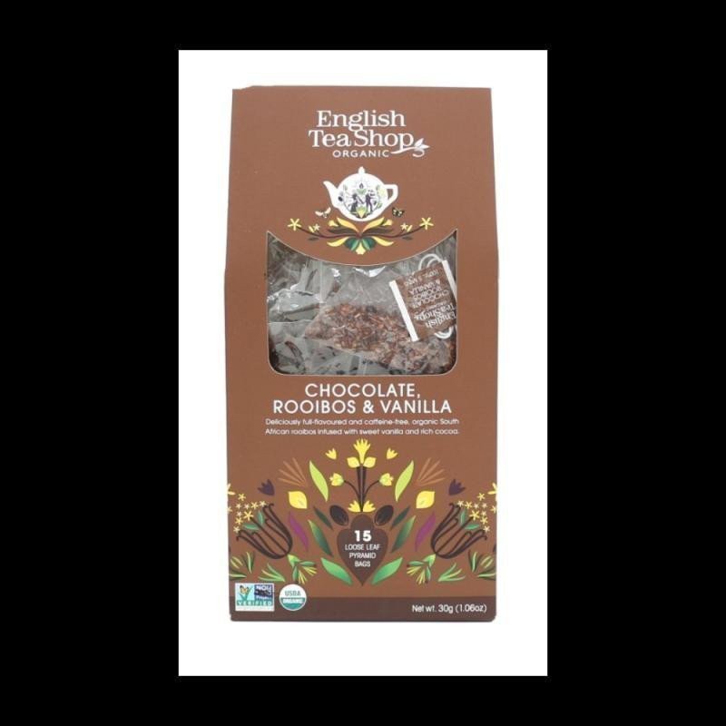 English Tea Shop Čaj Čokoláda rooibos vanilka 15 pyramidek