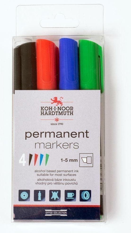 Koh-i-noor souprava permanentních popisovačů 4006 plochých 4 ks