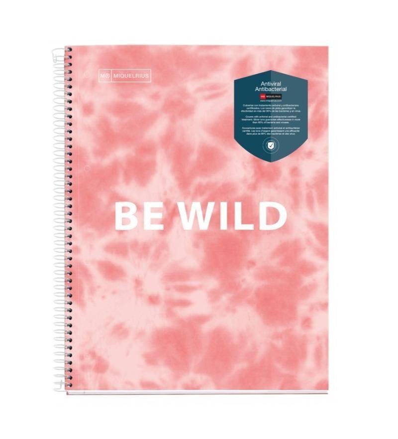 Miquelrius Tie Dye Antiviral poznámkový blok linkovaný A4 90g - růžový 120 listů