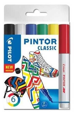 PILOT Pintor Fine Sada akrylových popisovačů 09-15mm - Classic 6 ks