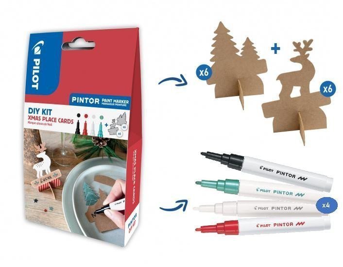 PILOT Pintor Fine Kreativní sada akrylových popisovačů 09-15mm - XMAS 4 ks  jmenovky 12 ks