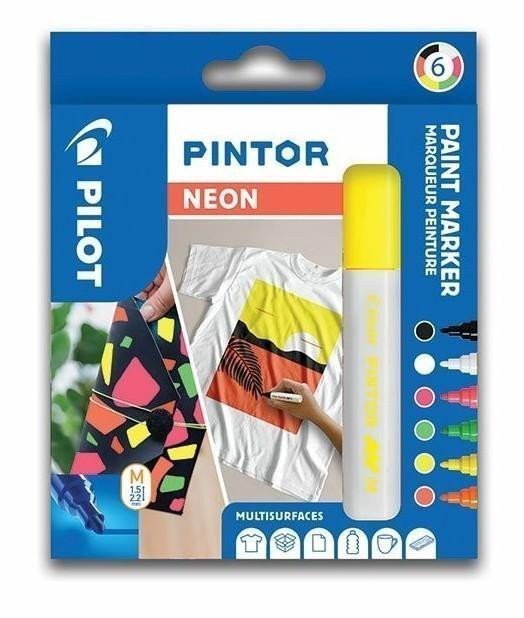 PILOT Pintor Medium Sada akrylových popisovačů 15-22mm - Neon 6 ks